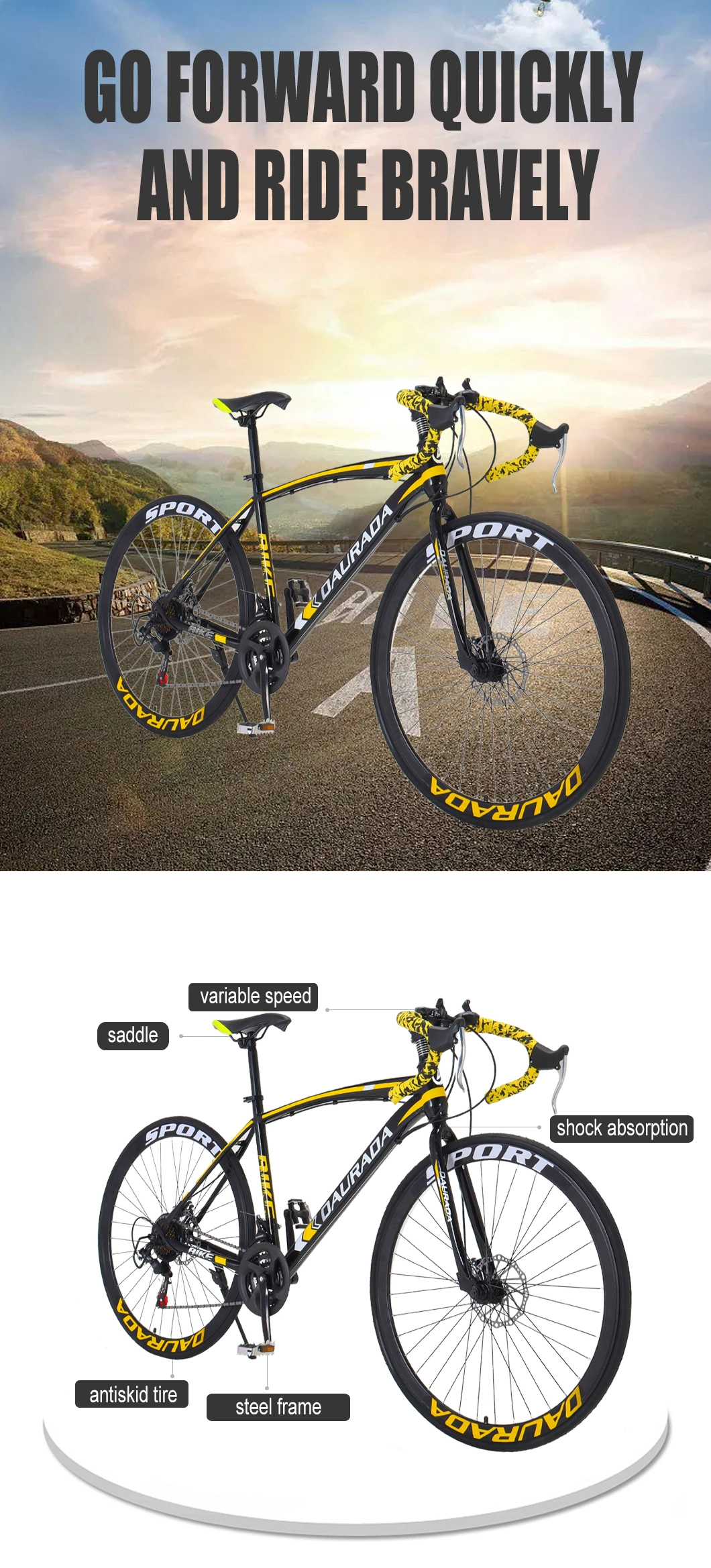 China Factory Directly Supply 700cc 21 Speed Mountain Bicycles Road Bicycle Bikes for Adults
